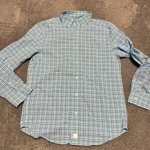 Vineyard Vines Shirt Mens Medium Plaid Performance Murray Button Long Sleeve